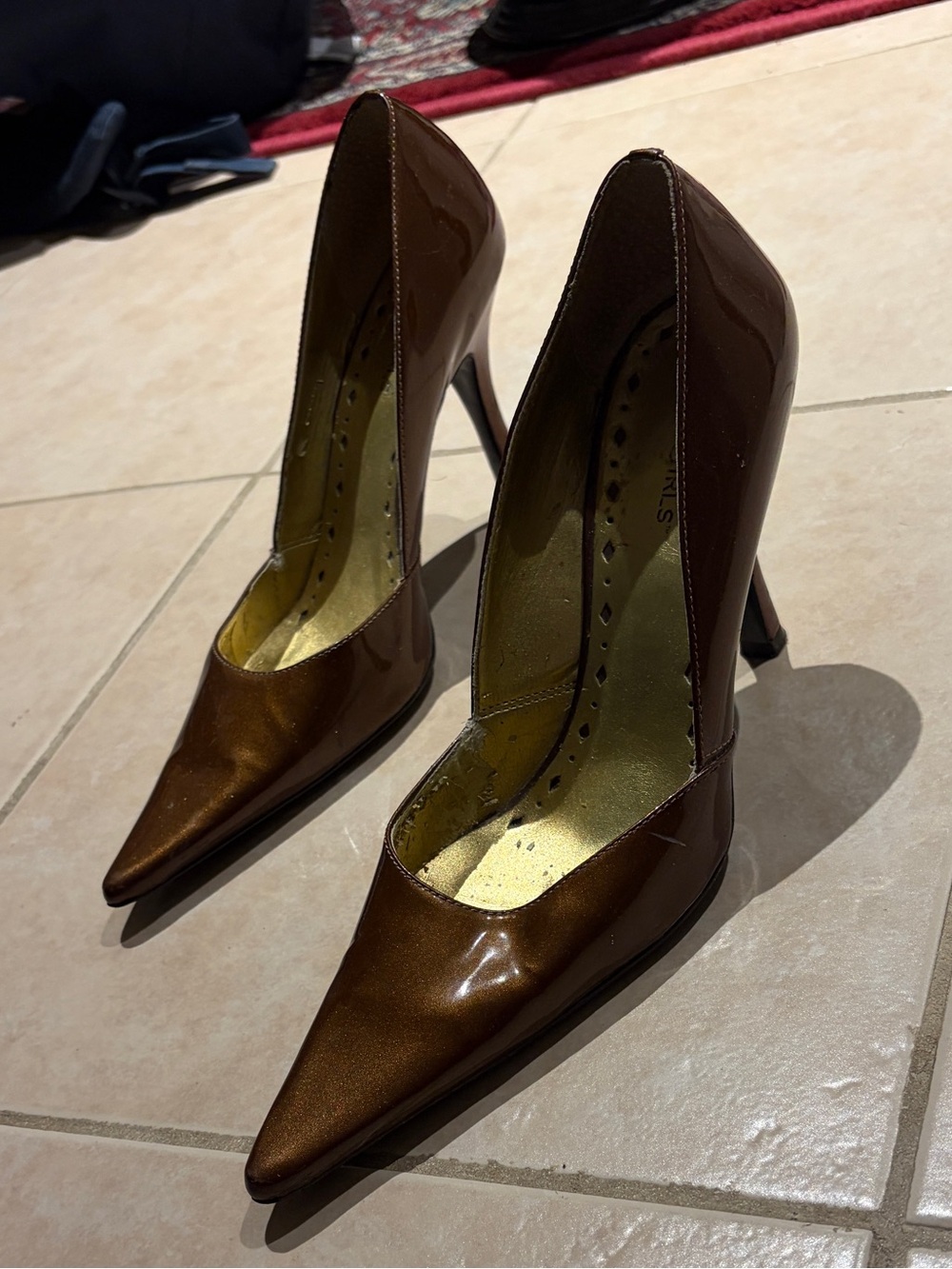 Vintage Brown Pointy Toe Heels